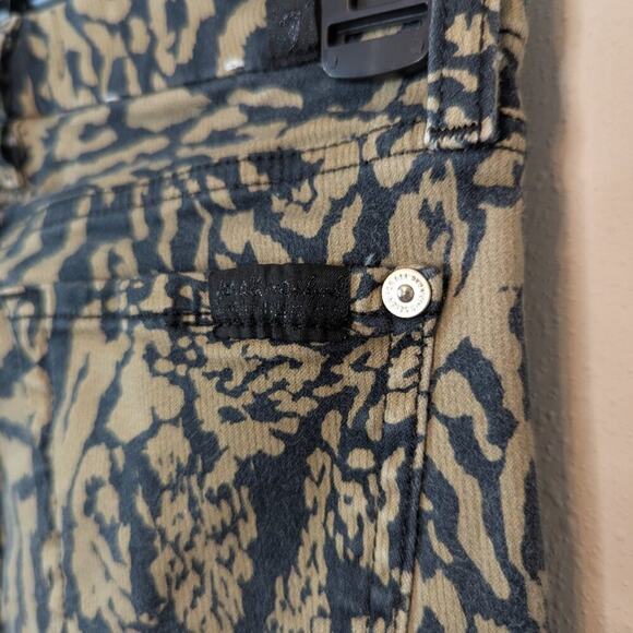 7 For All Mankind 7FAM The Ankle Skinny Jeans Royal Leopard Print Size 25 - Picture 7 of 10
